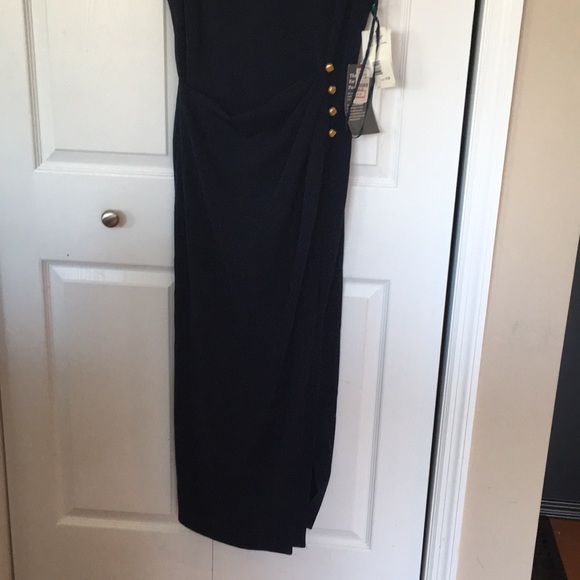 NWT full length Evan picone navy dress 10 - Picture 2 of 7